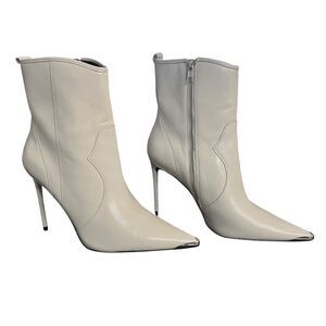 Winnie Harlow Steve Madden Boots Womens Size 10M Leather Pointed Toe Heels Shoes